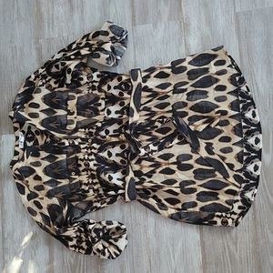 CK Animal Print Belted Pullover Tunic